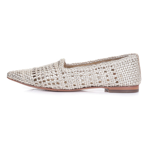 Golden pointed toe ballerina